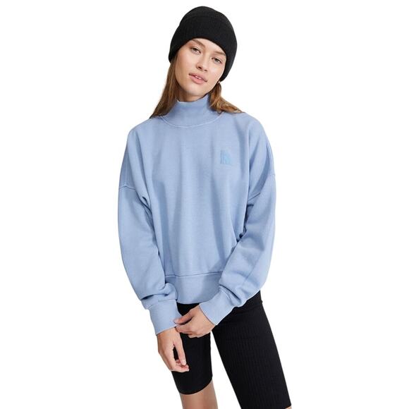 THE NORTH FACE Womens Sweatshirt Large Blue Garment Dyed Mock Neck NWT - Picture 1 of 11